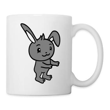 Hase Umarmung Häschen Nagetier Kleintier niedlich - Tasse - Weiß - Rechts