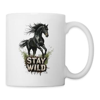 Pferd Pferde Reiterin Reiter Stay Wild Pferdesport - Tasse - Weiß - Rechts