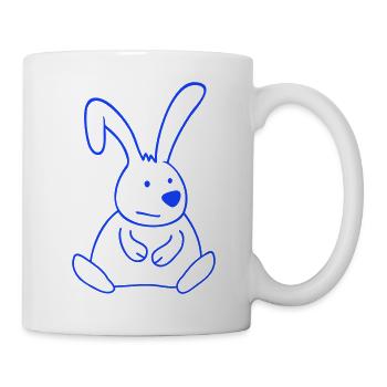 Lapin s’ennuie Ennuyeux Gros potelé - Mug blanc - blanc - Droite