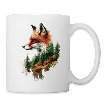 Renard mystique avec forêt – Nature Art Design - Mug blanc - blanc - Droite
