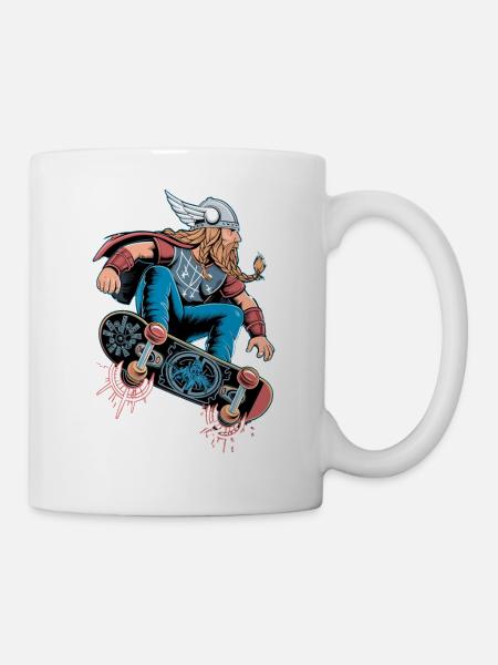 Nordic Skater Wikinger - Tasse - Weiß
