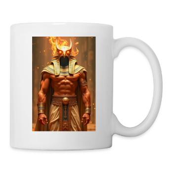 Horus, dieu à tête de faucon, portant la double couronne - Mug blanc - blanc - Droite