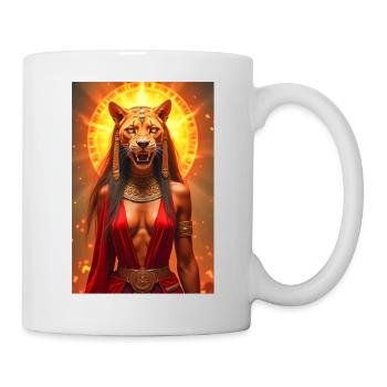 Sekhmet, déesse de la guerre à tête de lion, debout - Mug blanc - blanc - Droite