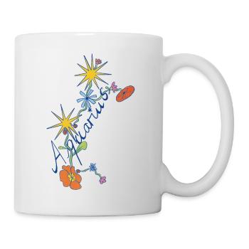 Aquarius – Creative Zodiac Illustration - Mug - white - Right