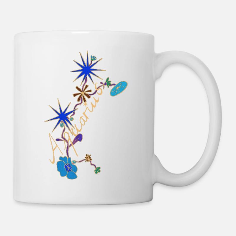 Verseau – Signes et fleurs magiques du zodiaque - Mug blanc - blanc