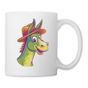 Fröhlicher Esel - Tasse - Weiß - Rechts