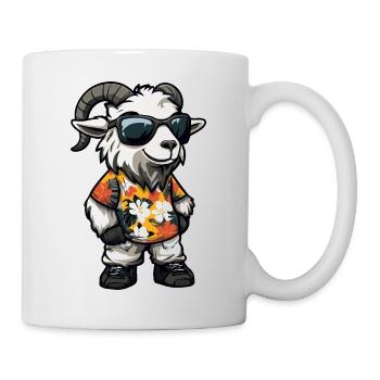 Chèvre de montagne Bande dessinée Drôle d’été - Mug blanc - blanc - Droite
