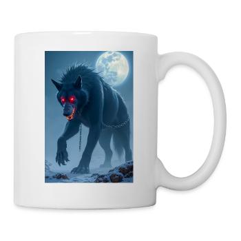 Fenrir Monströser Wolf, der dazu bestimmt ist, Odin zu töten - Tasse - Weiß - Rechts