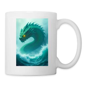 Énorme serpent encerclant le monstre de Midgard - Mug blanc - blanc - Droite