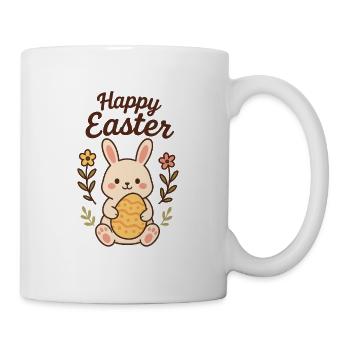 Hase mit einem Osterei - Tasse - Weiß - Rechts