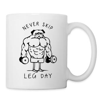 ne sautez jamais le jour des jambes - Mug blanc - blanc - Droite
