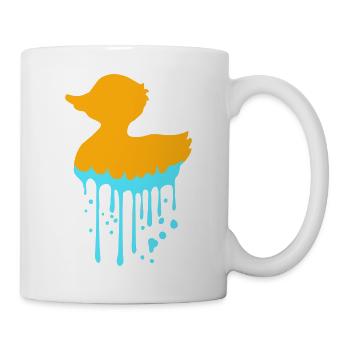 Quietscheente Badeente Wasser Tropfen Graffiti Fun - Tasse - Weiß - Rechts