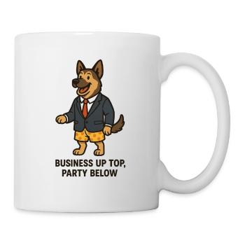 travail de travail, style de chien à distance, bureau de réunion - Mug blanc - blanc - Droite