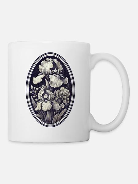 Viktorianische Vintage-Iris - Tasse - Weiß