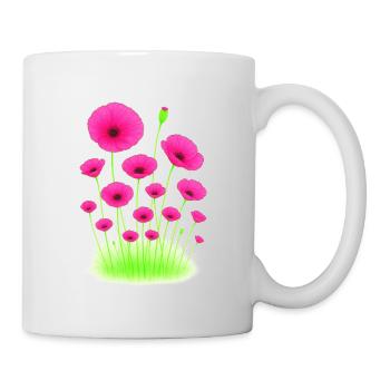 Coquelicots au néon - Coquelicots au néon - Mug blanc - blanc - Droite