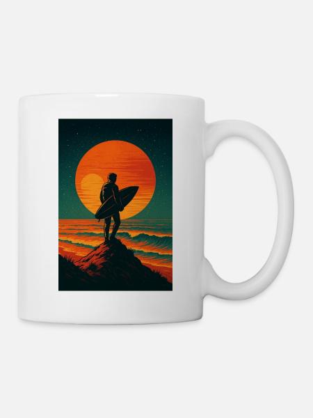 Sunset Seeker – Surf the Stars - Tasse - Weiß