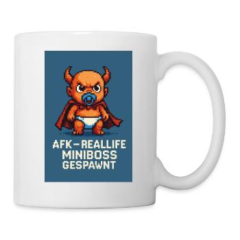 Reallife Miniboss – Retro Pixel Art - Tasse - Weiß - Rechts