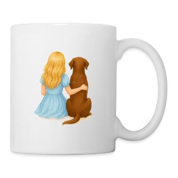Blonde woman with Labrador - Mug - white - Right