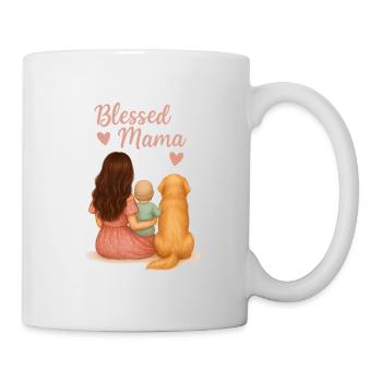 Mom – with Baby and Golden Retriever - Mug - white - Right