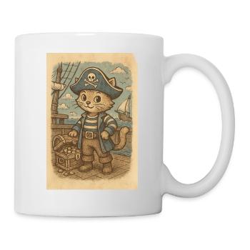Chat pirate / Piratenkatze - Mug blanc - blanc - Droite