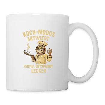 Koch-Modus aktiviert – Faultier-Koch Design - Tasse - Weiß - Rechts