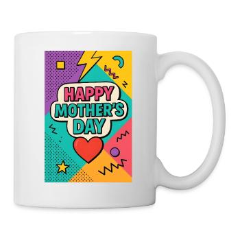 Alles Gute zum Muttertag Retro 90er Jahre Stil - Tasse - Weiß - Rechts