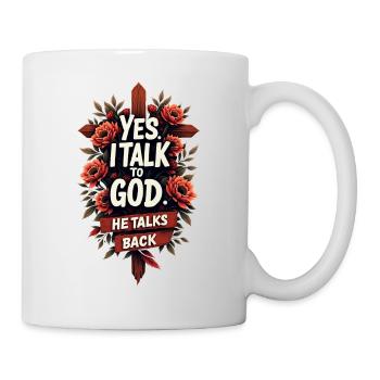 Gott antwortet - Tasse - Weiß - Rechts