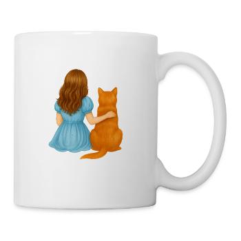 Soul Friends – Girl & Cat - Mug - white - Right