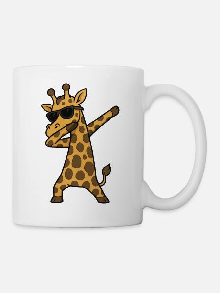 giraffe dabbing - Tasse - Weiß