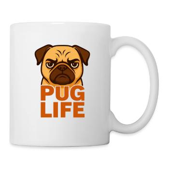 TinyPaws Fun Logo Pug Life - Tasse - Weiß - Rechts