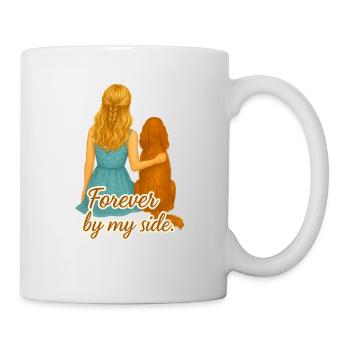 Illustration de la fille et du cocker - Mug blanc - blanc - Droite