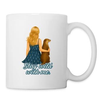 Stay Wild with Me Blonde Frau mit Otter - Tasse - Weiß - Rechts