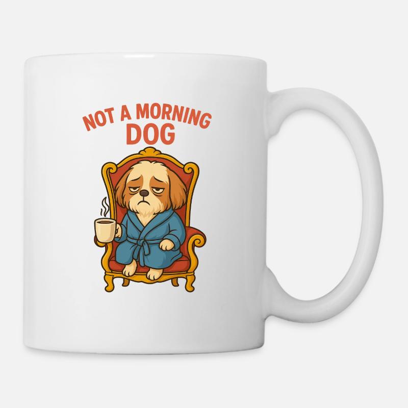 TinyPaws Fun Logo Not a morning dog - Tasse - Weiß