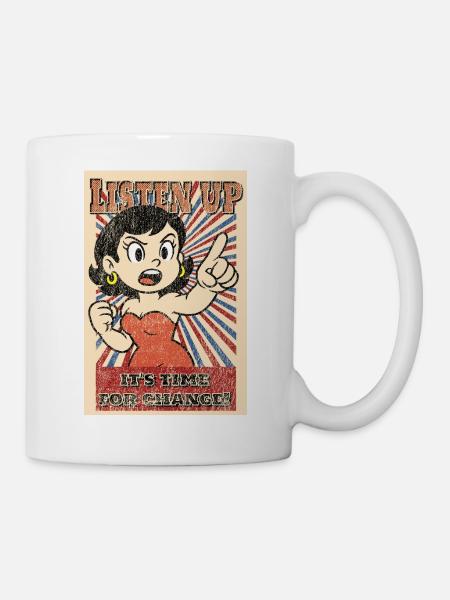 Soyez à l’écoute, il est temps de changer ! - Mug blanc - blanc