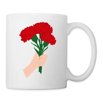 for you- red carnation flower3 - Mug - white - Right