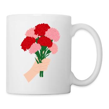 for you- red carnation flower3 - Mug - white - Right