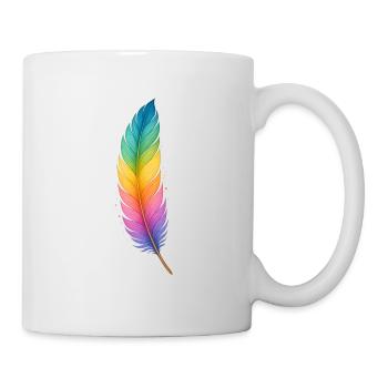 Colorful Feather – Gentle power in rainbow color - Mug - white - Right
