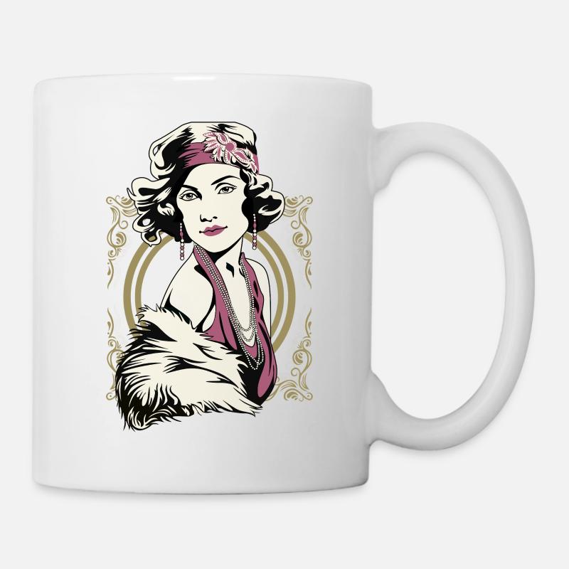 Flappers Mädchen VIOLETT - Tasse - Weiß