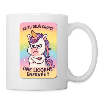 licorne énervée - Mug blanc - blanc - Droite