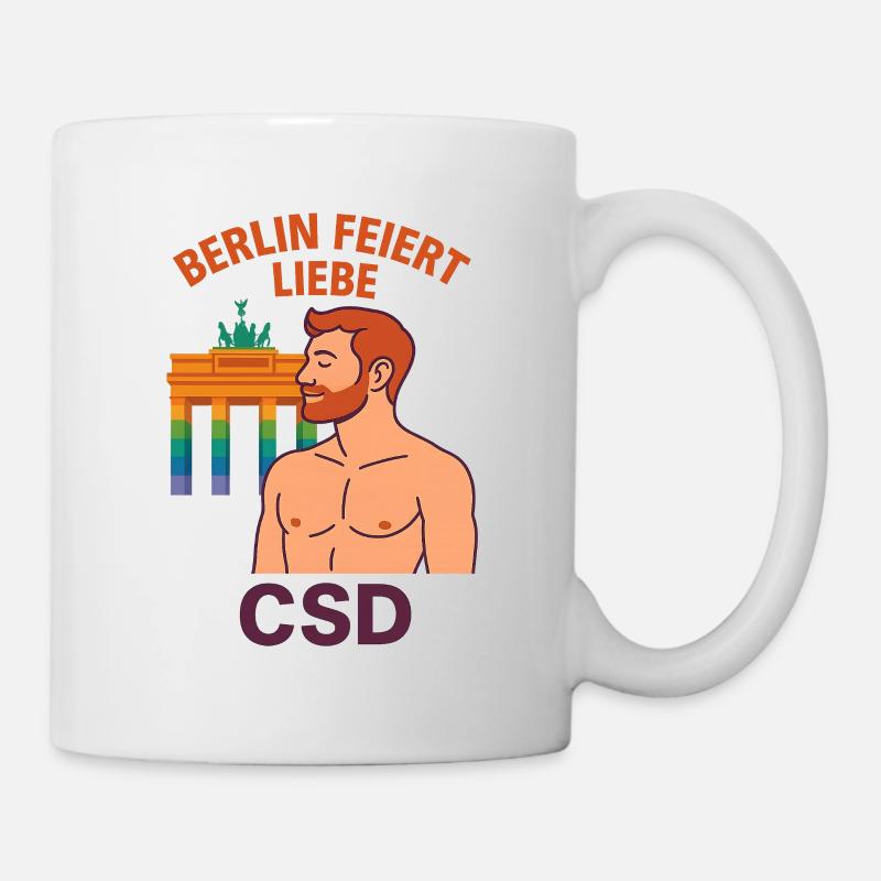 Berlin celebrates love CSD man - Mug - white
