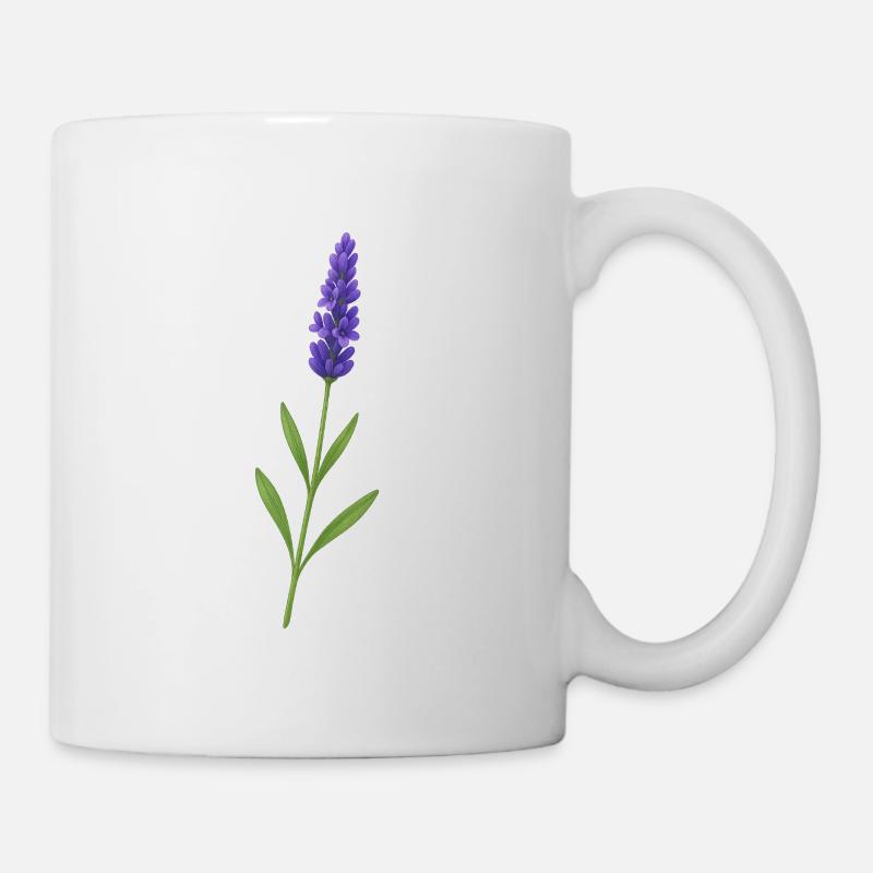 Lavender blossom – delicate natural art - Mug - white