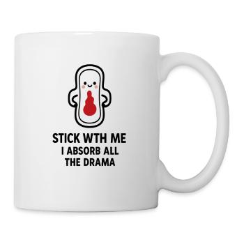 Stick With Me – Conception de serviettes hygiéniques - Mug blanc - blanc - Droite