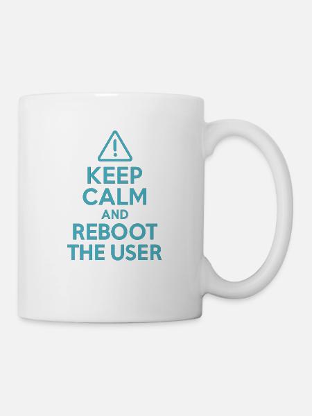 Restez calme et redémarrez l’utilisateur - Chemise informatique drôle - Mug blanc - blanc