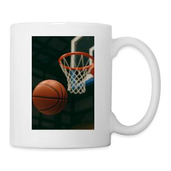 Basketball on its way to the basket - Mug - white - Right