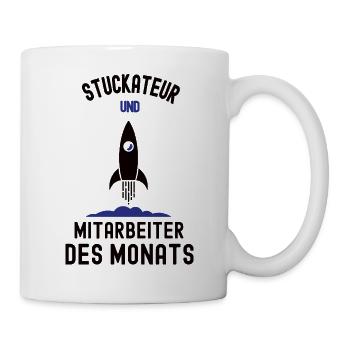 Mitarbeiter des Monats Stuckateur Bester Verputzer - Tasse - Weiß - Rechts