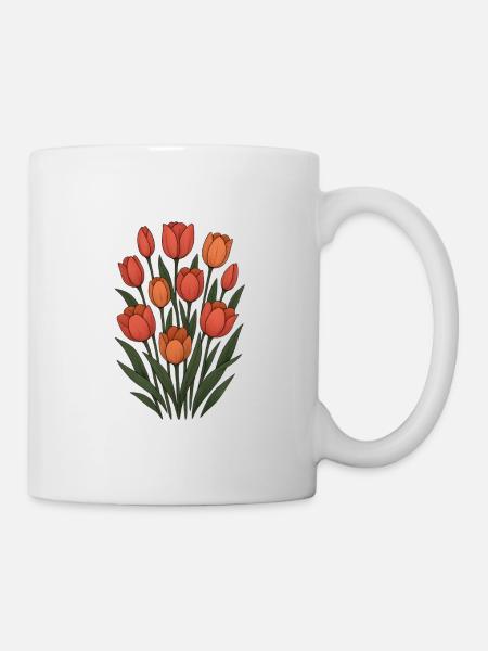 Tulipes - Mug blanc - blanc