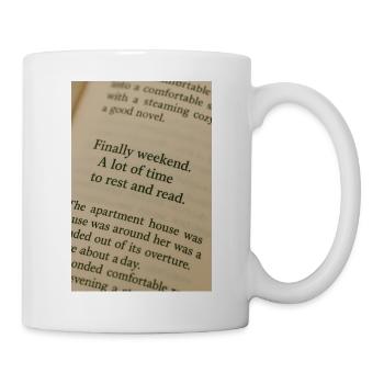Page dans le livre - Enfin le week-end - Mug blanc - blanc - Droite