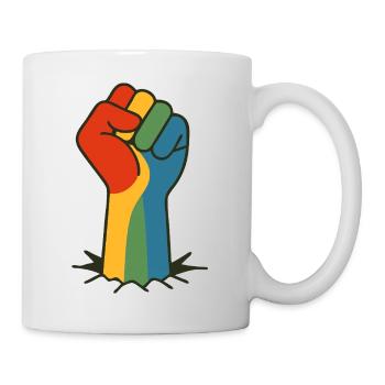 Poing arc-en-ciel PRO PLONGEURS | LGBTQR+ - Mug blanc - blanc - Droite
