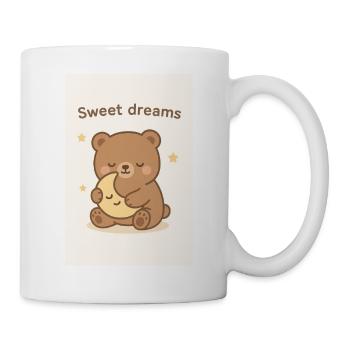 Kawaii Sleeping Bear Illustration – "Sweet Dreams" - Mug - white - Right