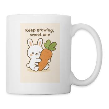 Kawaii Hase mit Riesenkarotte - Tasse - Weiß - Rechts